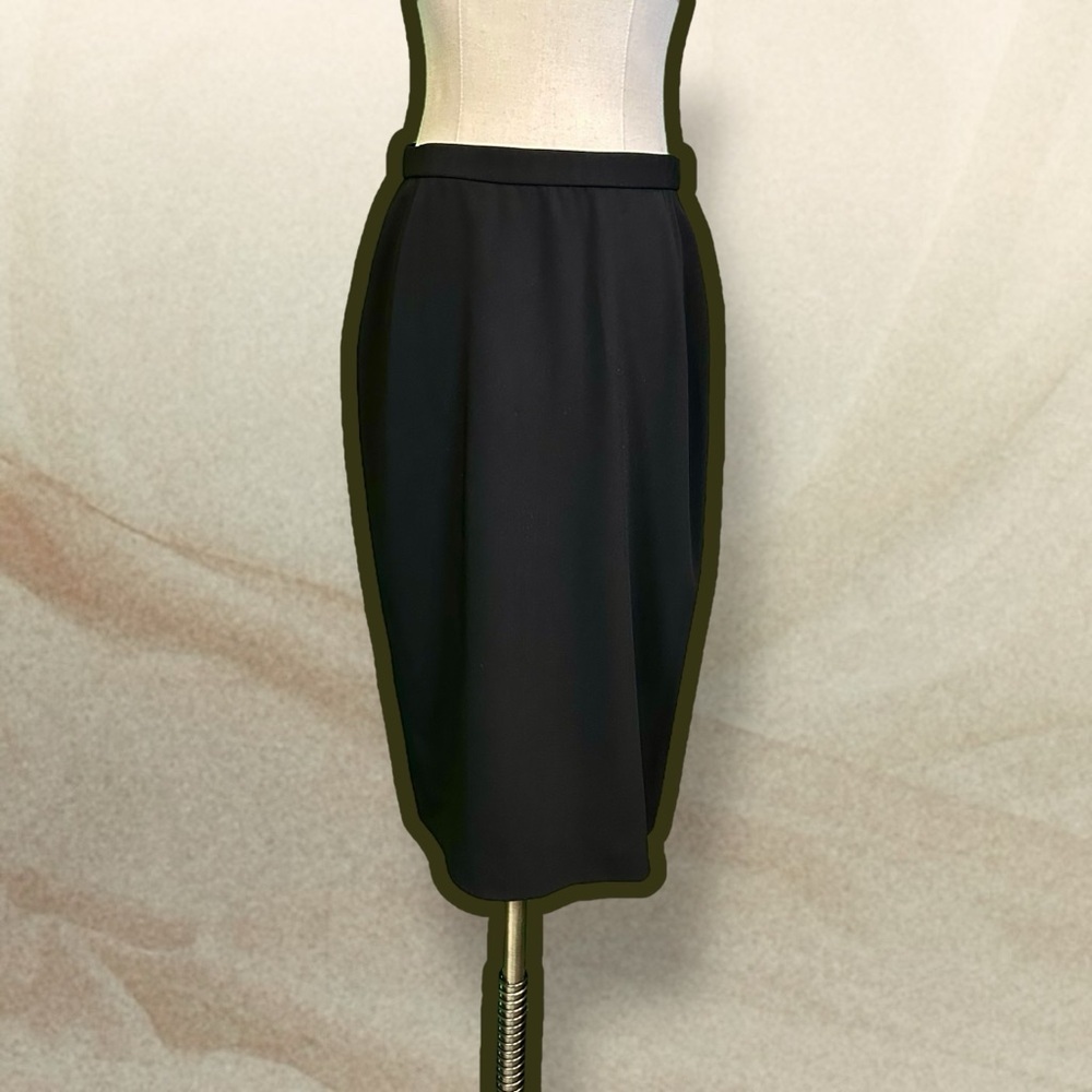 Nwt Donna Karan Black Wool-Blend Pencil Skirt Size 10
